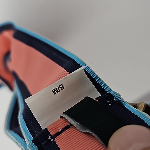 J Crew Preppy Ribbon Loop Belt Pink Blues Stripes Unisex 40" Long - Picture 4 of 5